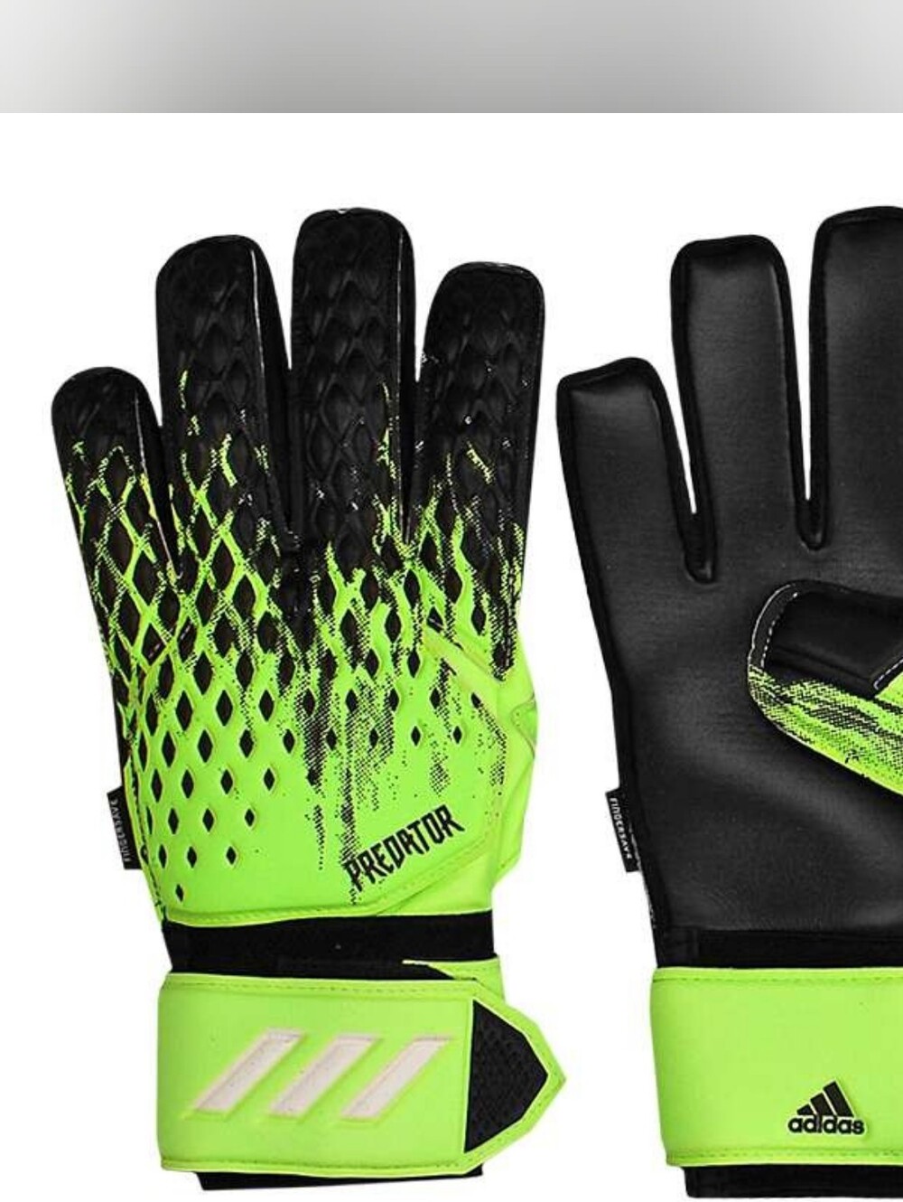 Adidas Predator 20 FingerSave⚽️Soccer Goalie Black/Neon Gloves Size 9 FS040610